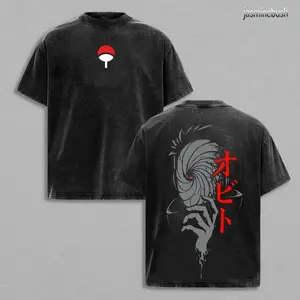 Obito Uchihaa Washed Tee – Unisex Oversize Anime T-Shirt AL1