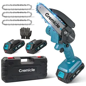 Mini Chainsaw, 6-inch Mini Chainsaw Cordless, Handheld Electric Power Chain Saw with 2 Batteries, for Tree Trimming Wood Cutting