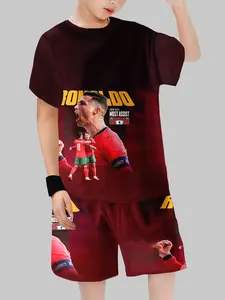 Euro 2024 Most Assists! Cristiano Ronaldo Portugal Printed Set | Soccer Fan T-shirt & Shorts