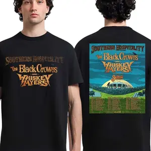 The Black Crowes and Whiskey Myers Southern Hospitality Tour 2026 T-Shirt Unisex, Perfect Gift For Rock and Southern Rock Fans, Featuring Iconic Tour Design, Casual Style, Ideal For Concerts and Everyday Wear.