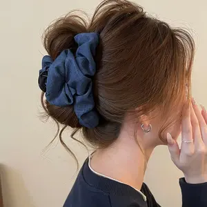 2026 New Korean Style Cloud Hair Claw Clips for Women Large Size Thick Hair Shark Clip High-End Hair Accessories for Thick Hair, Fabric