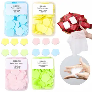 400 Petal Soap Sheets, Portable & Dissolvable Hand Wash Paper, Clean, Ideal for Outdoor Travel & Camping, 4-Box Set for Adults