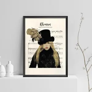 Stevie Nicks Rhiannon Music Sheet Print, 70s style poster vintage wall art printable wall art retro text poster funky wall art