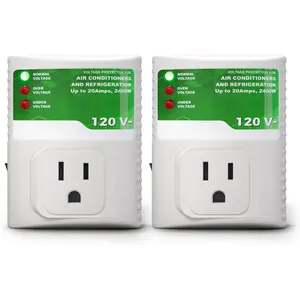 Surge Protector, Surge Protector Outlet for Refrigerator, Wall Power  Protector Plug in for TV, Computer, Washing Machine, Freezer and  Appliances, 120VAC, 20Amp, 2400Watts, 2 Pack