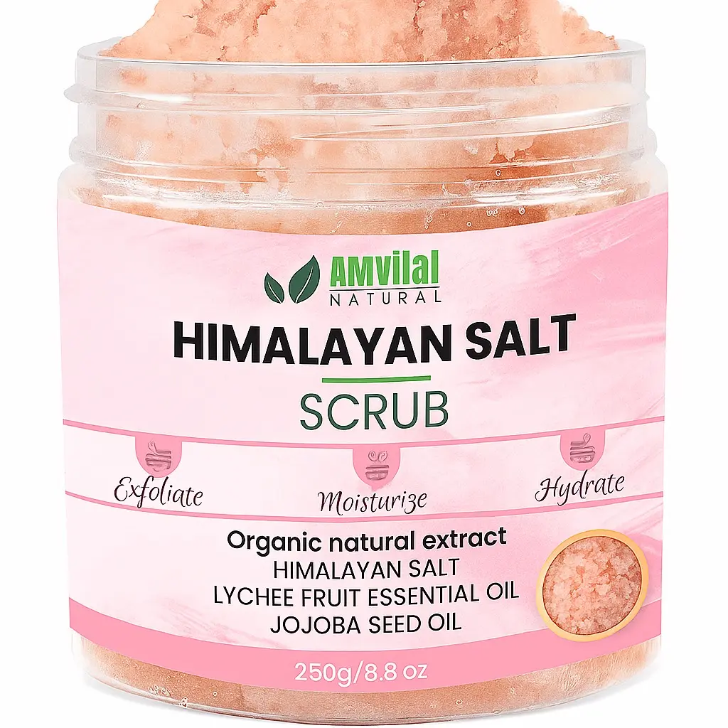 Glow Up with AMVital Himalayan Salt Scrub  | Hydrates, Smooths & Cleanses All Skin Types