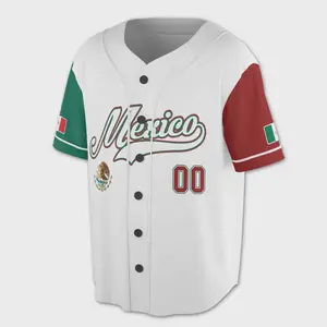 Personalized Mexico Flag Coat of Arms Baseball Jersey - Custom Team Name Player Name & Number Official Mexican Baseball Gear
