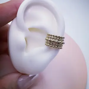 Eva's Ear Cuff - Gold Beaded Design for Stylish Ear Accessory