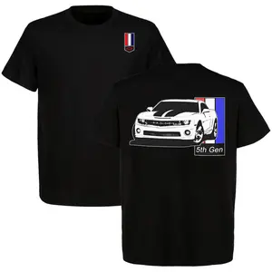 Camaro 5th Gen Muscle Car T-Shirt Chevy Gang Graphic Tee Men Cotton Short Sleeve 90s Styled Streetwear