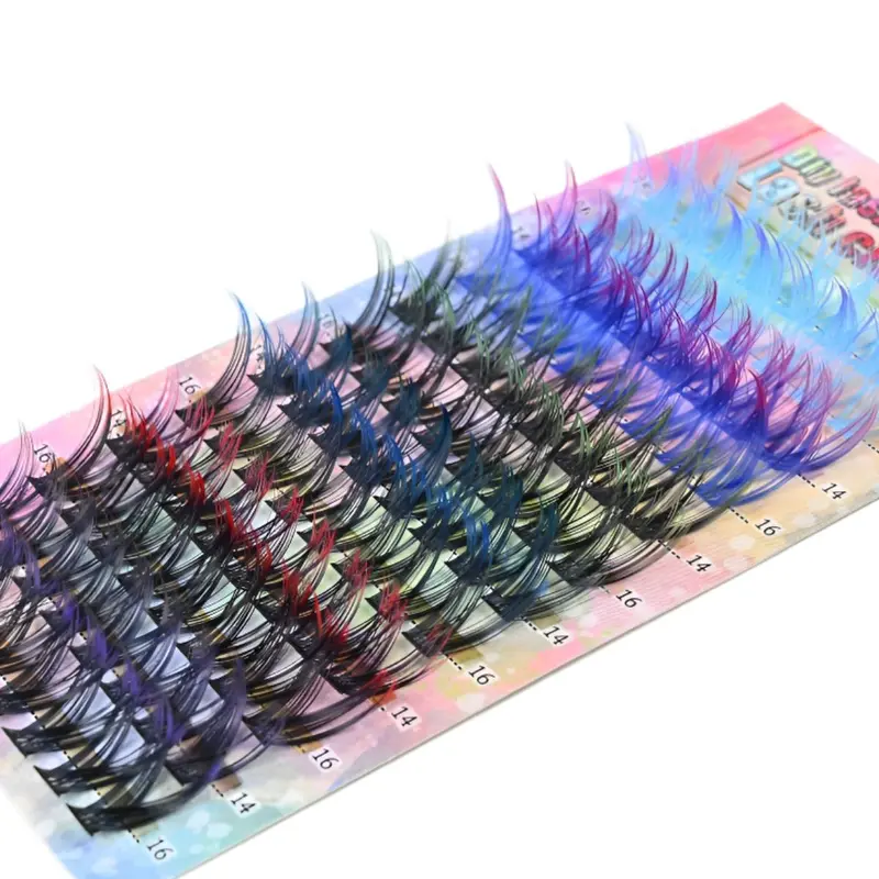 Mixed Color Individual False Eyelashes, Eye Lashes Natural Looking, 1 Box Natural Look Eyelash Extensions, Self Grafting Curling Fake Eyelashes for Women, Makeup Cosmetic Lash Extensions, Diy Volume Eyelashes
