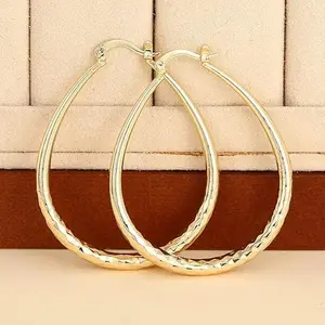 Lightweight Hammered Oval Hoop Earrings, Secure Click-Top Hoops for All-Day Comfort ﻿