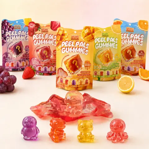 Peelable Animal Blind Box Double Layer Gummies | Real Fruit Juice Natural Gelatin Halal High VC 4 Flavors Individually Wrapped Chewy Snacks