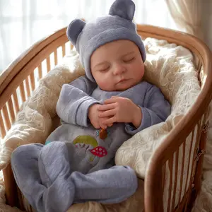 Cute 20 inch reborn single doll with soft touch, realistic skin tone and features, Polyvinyl limbs, cotton fabric body, washable for children's birthdays or holidays perfect gift 3+