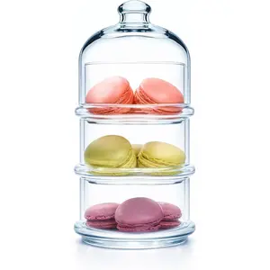 3 Tier Glass Jars with Lid, Cookie Jar, Candy Jars for Candy Buffet,  Jars, Kitchen & Bathroom Organizers and Storage