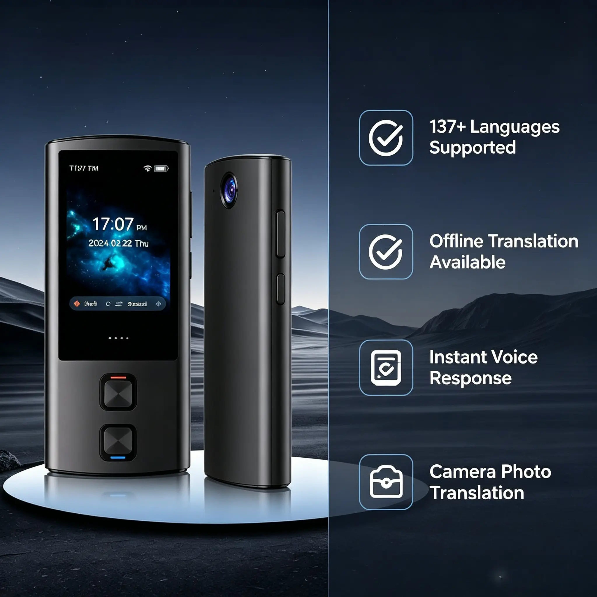 High-End Metal Shell Translator, 3.0 Inch Large Screen, Online Offline Photo Translation, Ideal for Business Professionals, Frequent Travelers