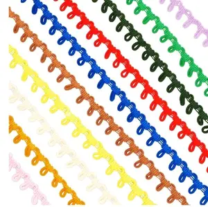Small Fringe Trim 20 yards 2 1/2" Bright Red High-quality Polyester Yarns Durable Versatile for Decor