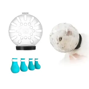 1 Set of Cat Grooming Kit with Breathable Mouthpiece and Silicone Claw Cover - Transparent Anti Bite Bubble Helmet for Safe Nail Trimming, Perfect for Pet Care