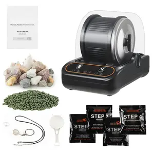 3 lb Rock Tumbler Polishing Machine with 4-Speed Adjustable Drive, Rocks Tumbling Kit, 1–9 Day Timer, PC Sound Reduction Cover, TPU Drum, Direct Drive Motor, Quiet Operation, Low Noise Tabletop Rock Polisher for Gemstones