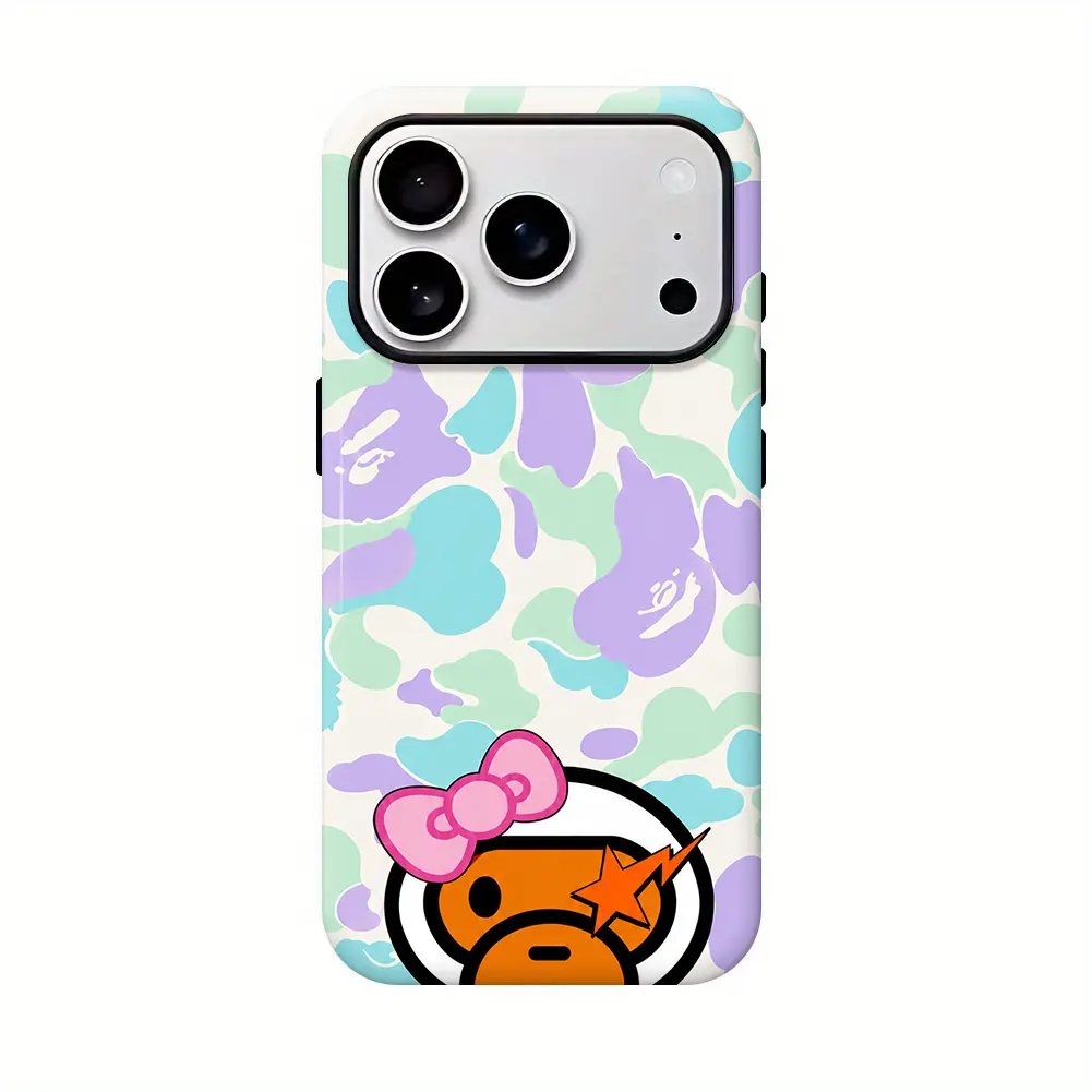 Y2K Streetwear Bape NEW COLOR Protective Cellphone Casing - Durable Smartphone Cover for iPhone 12-17 Pro Max, Trendy Cellphone Accessory