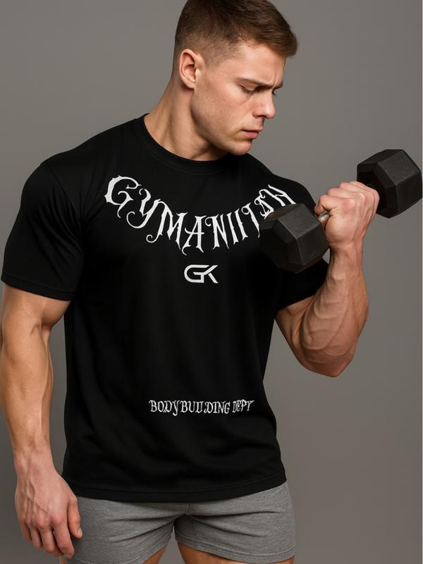 Gymaniak Gothic Power 100% Cotton Sport Gym Shirt for Men - Comfortable & Durable Training Tee with Gothic Design