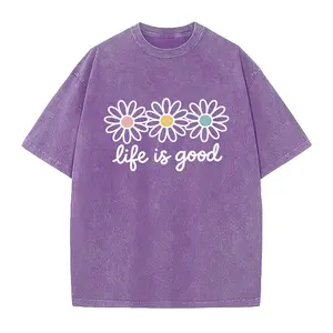 spring daisy t-shirt, life is good tee, floral graphic, boho flower tee, women’s pastel daisy t-shirt, vintage spring shirt