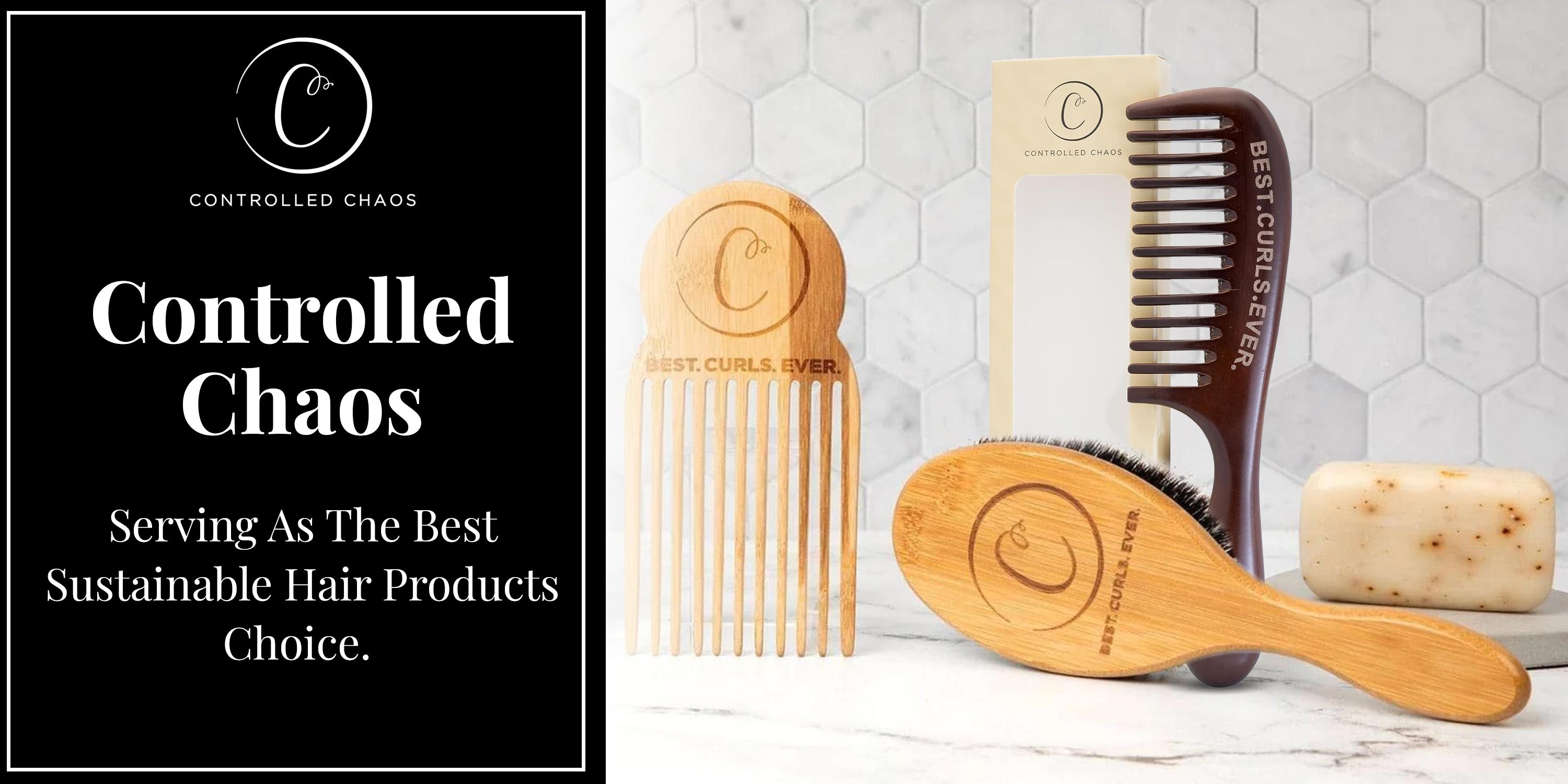 Controlled Chaos Boar + Nylon Bristle Hair Brush With Wooden Bamboo Handle - Smoothing Hair Brush for Women and Men, Hair Styling and Detangling Brush for Any Hair Type-Eco Friendly Curly Hair Brush Daily Haircare - Perfect Gift Idea Heatless
