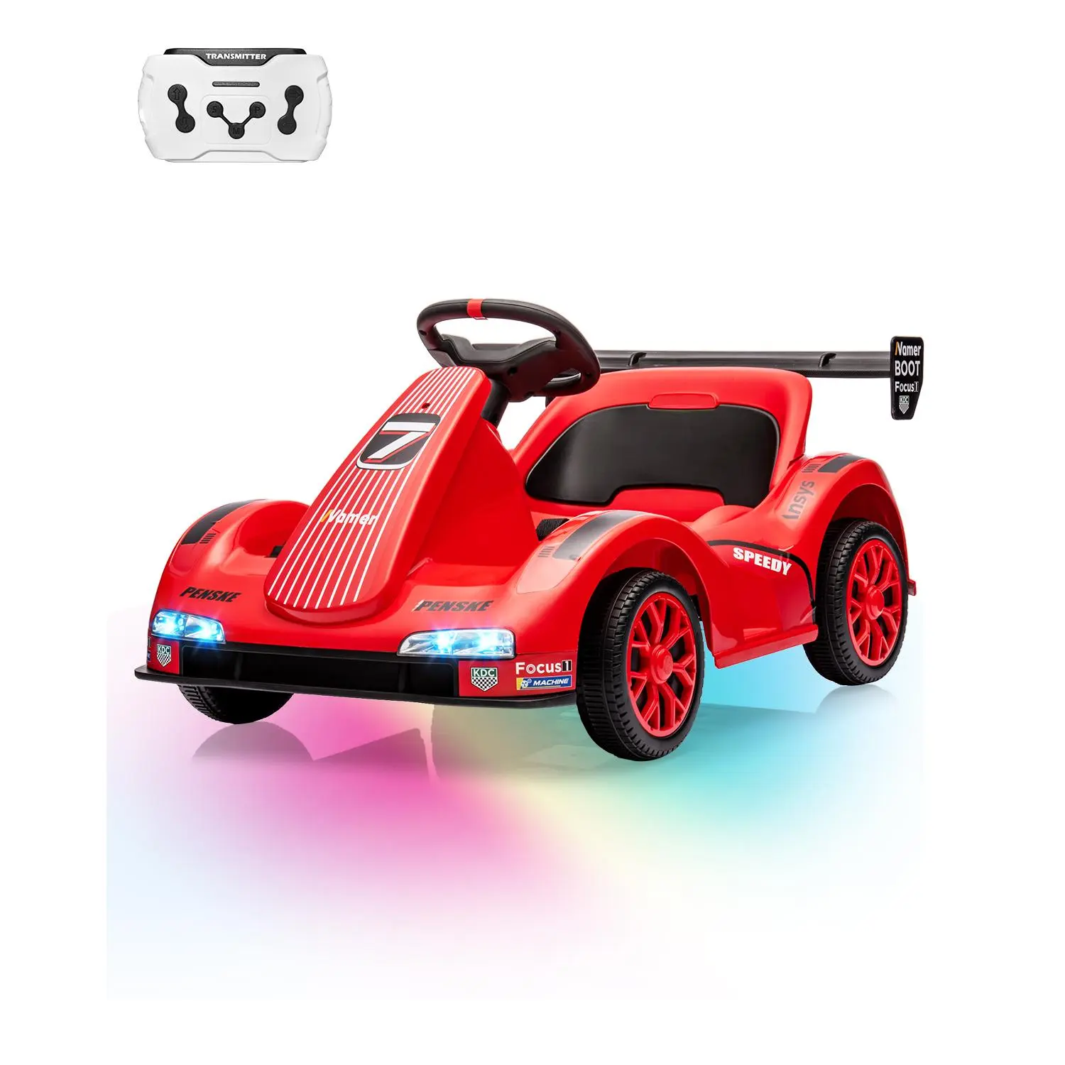 Unisex 6V Plastic Power Wheels Go Kart Ride-On Toy for Kids - 2.4G Remote Control & Foot Pedal Driving, 2MPH Max Speed, Built-In Safety Belt, Music & USB, ASTM Certified, Power Wheels With Remote Control, Ride On Wheels