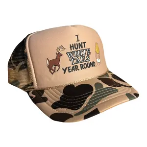 Funny Trucker Hunting Hat = I Hunt White Tails Year Round Fishing Boating fishing boating camping deer season deer hunter Adjustable Snapback Cap