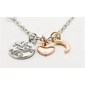 Engraved Multi Color "I Love You To The Moon.." Necklace