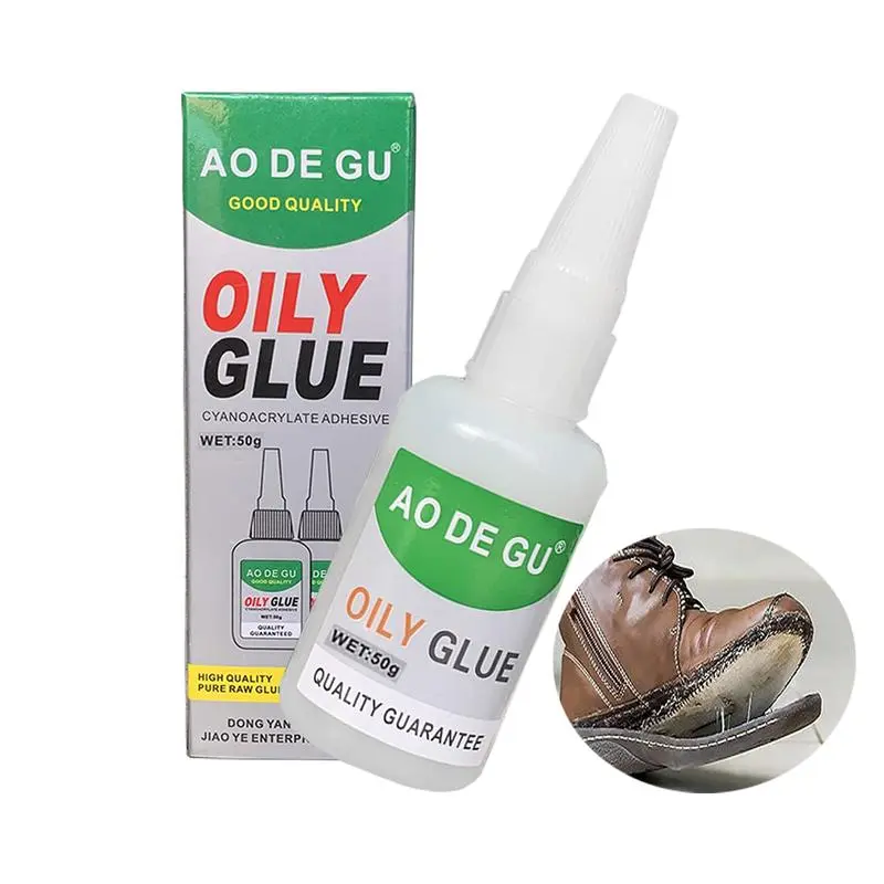 GUBUDA 4PCS Oily Cyanoacrylate Glue, Waterproof Heat Resistant Strong Bond Adhesive, Heavy Duty Super Glue for Leather Acrylic Shoe Sole Plastic Repair