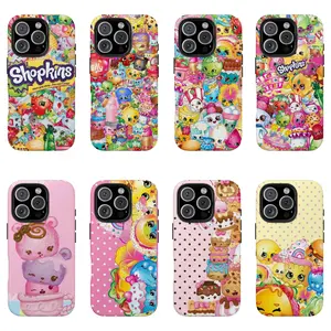 Shopkins cartoon print phone case,  for iPhone 17, 16, 15, 14, 13, 12, 11 Pro Max and Samsung S26-S22 Ultra shock and drop resistant protective case, fashionable gift.