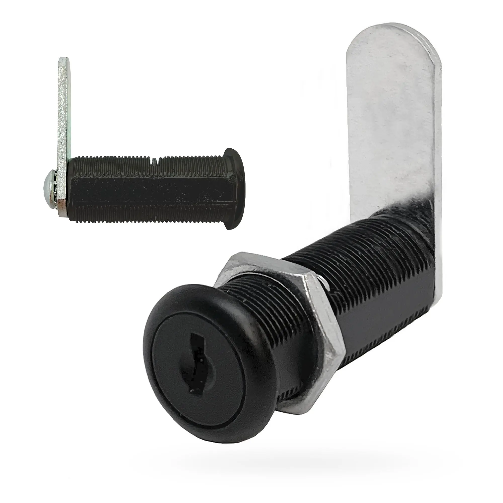 5-Disc Tumbler Cam Lock | Cascade Series 960 1-3/4" Cylinder Length  Matte Black Secure Key System for Drawers Cabinets and Lockers