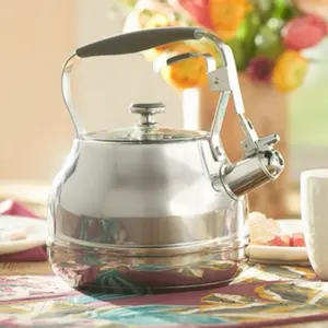 Stainless Steel Coffee Maker with Glass Bottom and Metal Handle for Easy Pouring