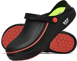 Unisex Garden Chef Shoes Non Slip Waterproof Nurse Kitchen Food Service Shoes, Waterproof Oil-Resistant Work Clogs, No-Hole Comfortable Footwear for Hospital Lab Professionals