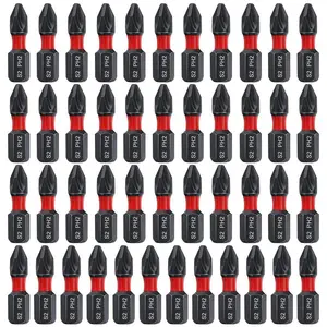 PH2 Phillips Screwdriver Bit Set, Precision-Ground Tips with Anti-slip Hex Shank, Industrial-grade S2 Tool Steel Heat-treated, Replaceable Screwdriver Bits