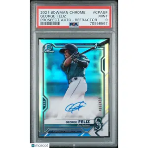 George Feliz PSA 2021 Bowman Chrome Prospect Autographs Refractor /499 9
