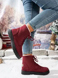 Women's snow boots are lightweight, non slip, with thick straps and warm women's cotton boots for outdoor use, Slip Resistant Boots