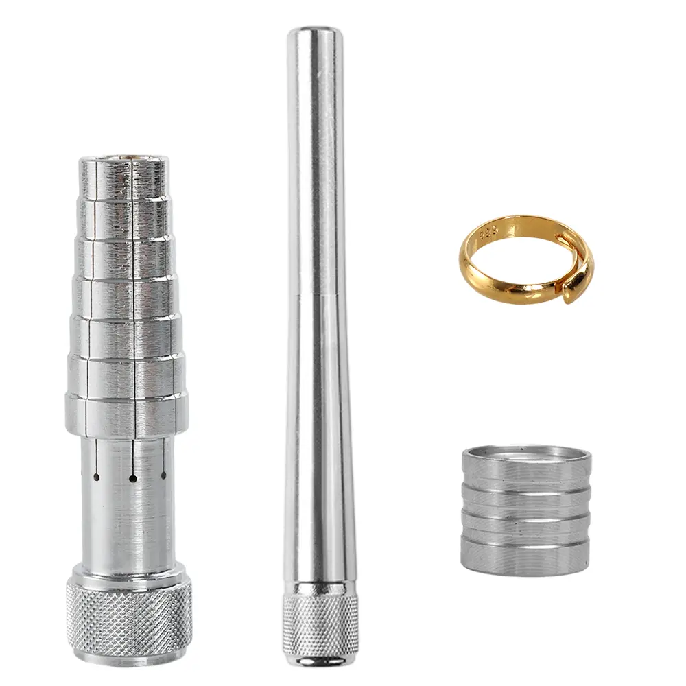 4 Pcs Ring Stretcher Tool Kit for Sizes 6-10, Ring Resizer, Enlarger Tool Heavy-Duty Mandrel with Expander Rod Makes Tight Rings Fit Again - Portable DIY for Gold, Silver, and Copper Wedding Rings - Home Improvement. ﻿