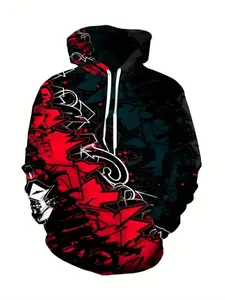 Men's 3D Print Hoodie Long Sleeve Fitted Casual Style Abstract Graphic Colorblock Design Polyester Durable Essential Sweatshirt Graphical Hoodie Casual Fashion Sweatshirt