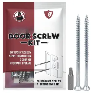 Screw Kit for Strike Plates, Deadbolt Plates, and Hinges. 3-inch Screws and  Bit, Makes s Kick Resistant, Home  Upgrade