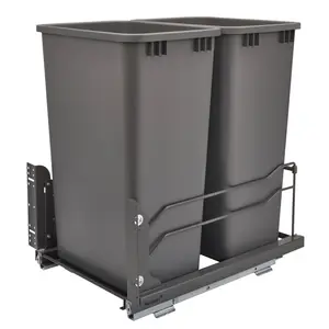 Rev-A-Shelf Double Pull Out Trash Can 50 Qt with Soft-Close, 53WC-2150SCDM-213
