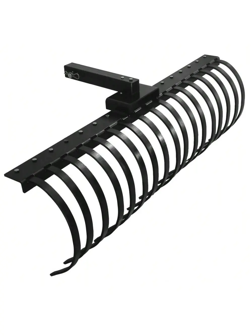 Tractors Rake, 49 Inch 3 Point Landscape Rake With 18 Tines, Detachable Pine Straw Rake, Powder Coated Steel Back Rake For Garden Tractors Category 1, Fits 2" Receiver, 18 Detachable Tines