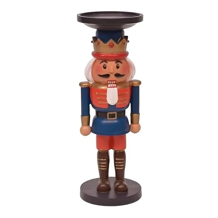 Nutcracker Soldier Candle Holder, 10 Inch Vintage Christmas Figurine Candle Stand, Festive Holiday Mantel Centerpiece Decoration, Traditional Nutcracker Christmas Decor for Tabletop, Fireplace Mantel, Shelf & Seasonal Home Display