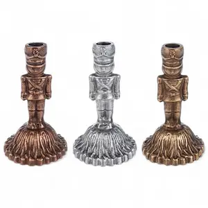 Nutcracker Cast Iron Taper Candle Holder | 3 Colors