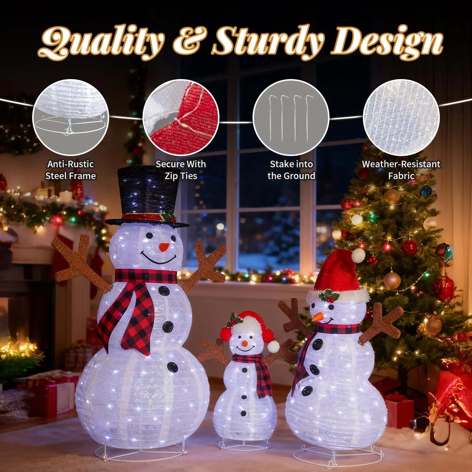3pcs Snowman Family