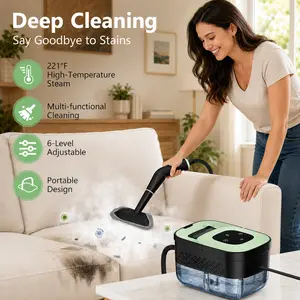 221°F High-Temperature Steam Cleaner with 6 Adjustable Steam Levels, Portable Cleaning Machine with Fast Heat-Up and Multiple Attachments for Kitchen, Bathroom, Windows, Cars, Sofas and Grout