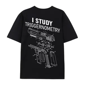 I Study Triggernometry T-Shirt, Funny Gun Shirt for Men, 2nd Amendment Gift, Tactical Firearm Tee, Pro Gun Rights Shirt, Military Humor Gift Casual Tshirt Cotton