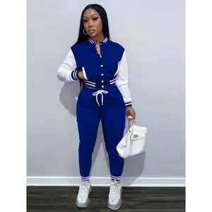 Trendy Two-Piece Outfit - Color Block Button Front Jacket & Drawstring Jogger Pants Set - Stylish Casual Wear Women, Comfortable & Versatile Clothing Daily Life short Women's Sweater fashion ova lazy girl cozy breathable outfit top workout shrug crop
