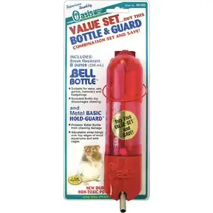 Oasis Bell-Bottle with Basic HoldGuard for Small Animals Red