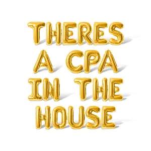 Letter Balloons - THERES A CPA IN THE HOUSE 16" Inch Alphabet Letters Foil Mylar Balloon Graduation Day Party Banner