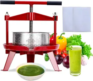 9L Fruit Wine Press, Cast Iron Juice Press with 304 Stainless Steel Basket, Manual Apple Cider Press Grinder for Wine Making, Grape Crusher Juicer Machine for Fruit, Cheese & Olive Oil